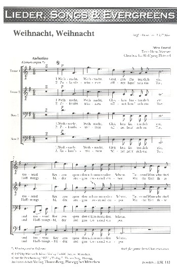 Weihnacht Weihnacht&nbsp;&nbsp;für Männerchor und Klavier&nbsp;&nbsp;Chorpartitur