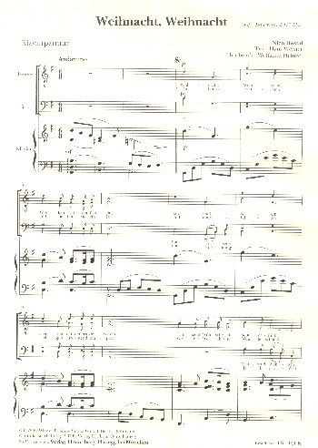 Weihnacht Weihnacht&nbsp;&nbsp;für Männerchor und Klavier&nbsp;&nbsp;Partitur
