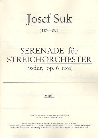 Serenade Es-Dur op.6  für Streichorchester  Viola