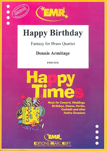 Happy Birthday Fantasy for brass quartet  score+parts  