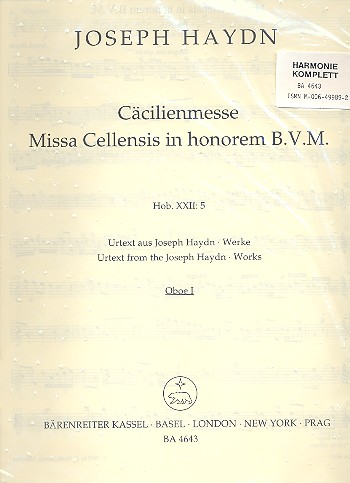 Missa Cellensis Hob.XXII:5 für Soli,&nbsp;&nbsp;gem Chor und Orchester&nbsp;&nbsp;Harmonie komplett