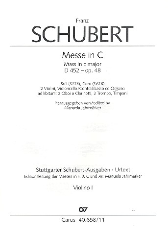 Messe C-Dur op.48 D452&nbsp;&nbsp;für Soli, Chor, Orchester und Orgel&nbsp;&nbsp;Violine 1