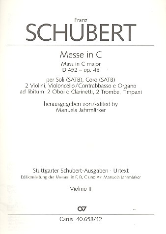 Messe C-Dur op.48 D452&nbsp;&nbsp;für Soli, Chor, Orchester und Orgel&nbsp;&nbsp;Violine 2