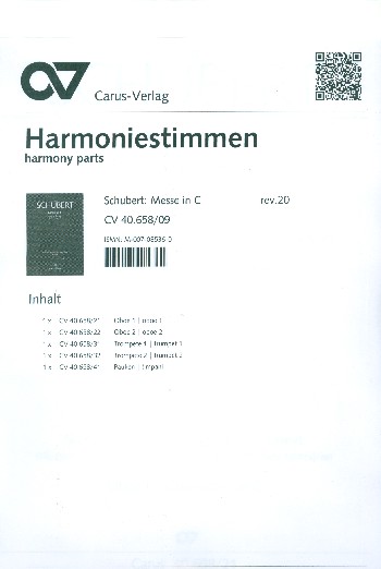 Messe C-Dur op.48 D452&nbsp;&nbsp;für Soli, Chor, Orchester und Orgel&nbsp;&nbsp;Harmonie