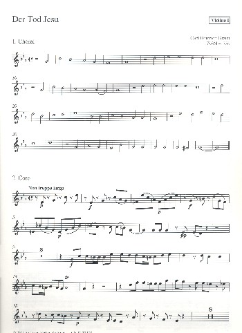 Der Tod Jesu für Soli, gem Chor  und Orchester  Violine 1