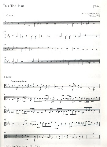 Der Tod Jesu für Soli, gem Chor  und Orchester  Viola