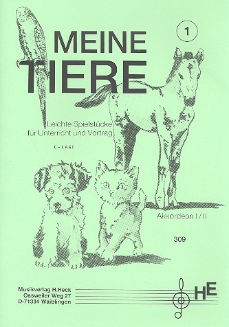 Meine Tiere Band 1 für 1-2 Akkordeons  Stimmen  