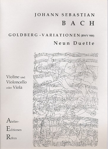 Goldberg-Variationen BWV988&nbsp;&nbsp;für Violine und Violoncello (Viola)&nbsp;&nbsp;Stimmen