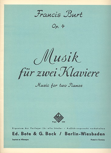 Musik op.4  für 2 Klaviere  Spielpartitur