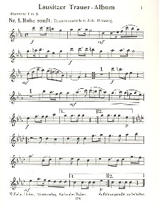 Lausitzer Traueralbum für Blasorchester&nbsp;&nbsp;Klarinette 1&nbsp;&nbsp;
