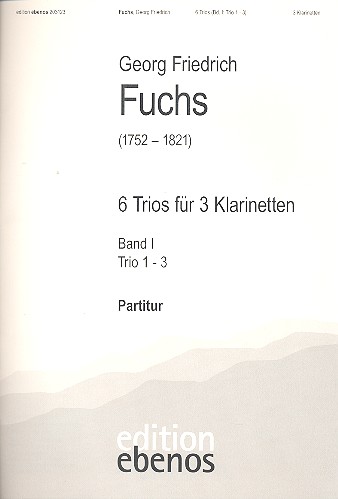 6 Trios Band 1 (Nr.1-3)  für 3 Klarinetten  Partitur