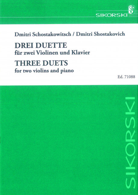 3 Duette  für 2 Violinen und Klavier  Partitur und Stimmen,  Archivkopie