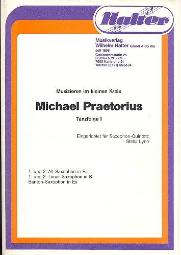 Tanzfolge Band 1 für 5 Saxophone (AATTBar)&nbsp;&nbsp;Partitur und Stimmen&nbsp;&nbsp;