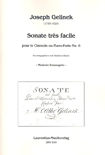 Sonate très facile no.6 pour clavecin  (pianoforte)  
