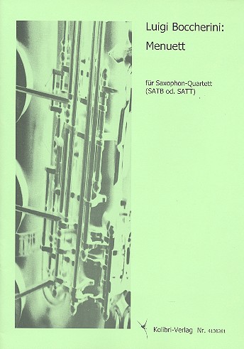 Menuett für 4 Saxophone (SATBar/SATT)  Partitur und Stimmen  