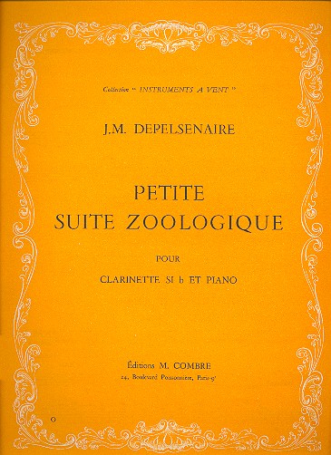 Petite Suite Zoologique pour clarinette en sib  et piano  