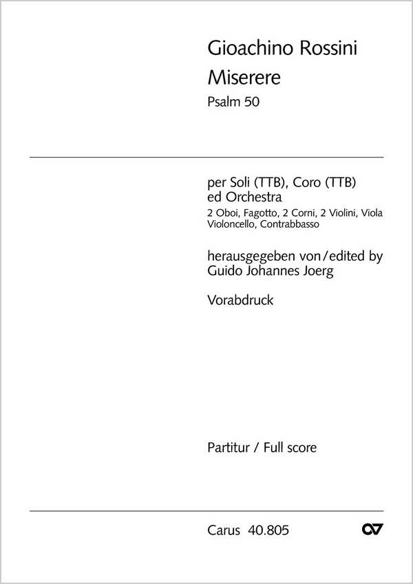 Miserere für Soli, gem Chor&nbsp;&nbsp;und Orchester&nbsp;&nbsp;Partitur