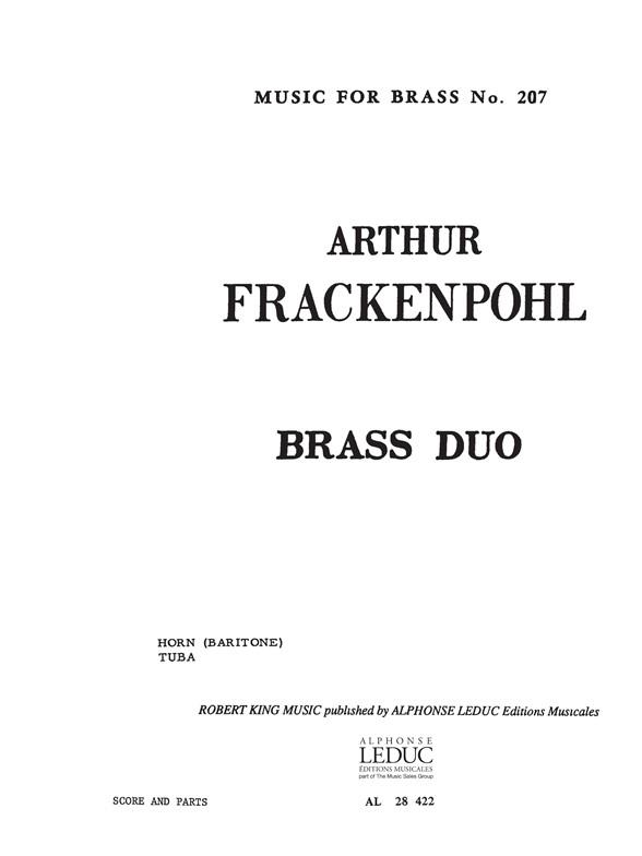 Brass Duo for horn in f (baritone) and tuba  score+parts  