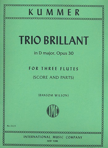 Trio Brillant d major op.30  for 3 flutes  score+parts