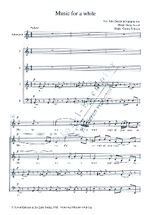 Music for a While for soprano and&nbsp;&nbsp;mixed chorus a cappella&nbsp;&nbsp;score
