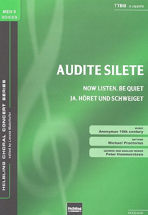 Audite silete für Männerchor a cappella  Partitur (lat/en/dt)  