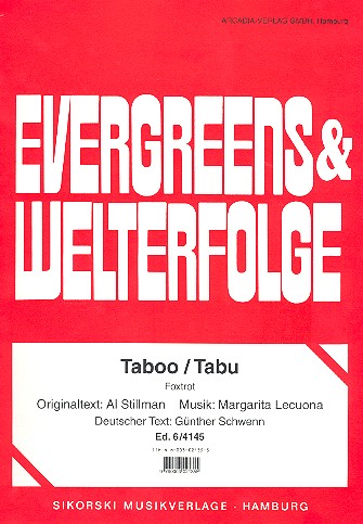 Taboo: für Klavier/Gesang/Gitarre&nbsp;&nbsp;(dt/en)&nbsp;&nbsp;