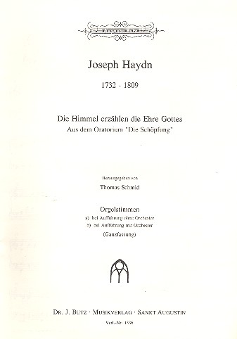Die Himmel erzählen die Ehre Gottes  für gem Chor und Orchester  Orgel