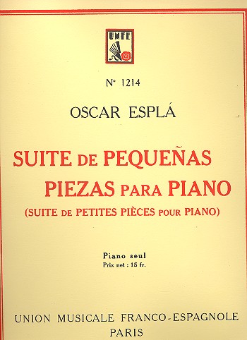 Suite de petites pieces &nbsp;&nbsp;pour piano&nbsp;&nbsp;