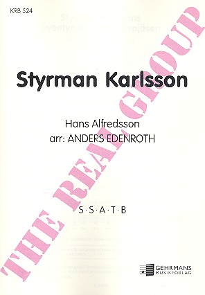 Styrman Karlsson für gem Chor a cappella&nbsp;&nbsp;Partitur (schwed)&nbsp;&nbsp;