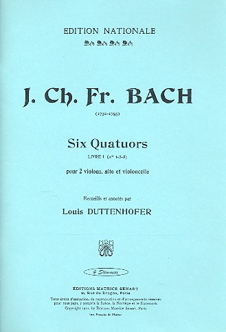 6 Quatuors vol.1 (nos.1-3)  pour 2 violons, alto et violoncelle  parties