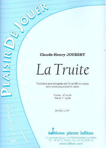 La truite pour trompette (cornet) et piano    