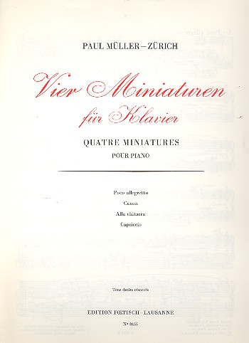 4 Miniaturen  für Klavier  