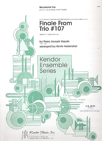 Finale from Trio no.107 for flute,&nbsp;&nbsp;oboe (flute) and clarinet&nbsp;&nbsp;score and parts
