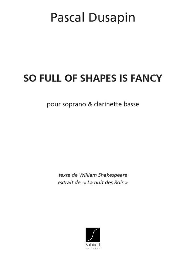 So full of Shapes is fancy pour soprano