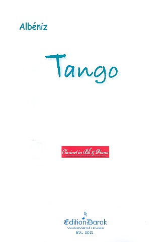 Tango op.165  for clarinet and piano  