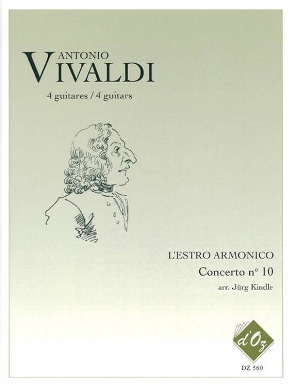 L'Estro Armonico - Concerto No.10 RV580&nbsp;&nbsp;pour 4 guitares&nbsp;&nbsp;partition et parties