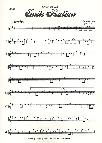 Suite Latina für Zupforchester  (Blockflöte und Percussion ad lib)  1. Stimme
