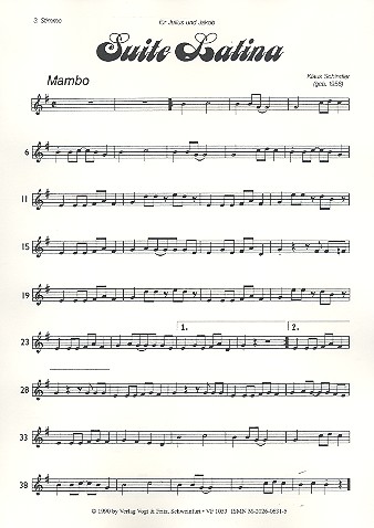 Suite Latina für Zupforchester  (Blockflöte und Percussion ad lib)  3. Stimme