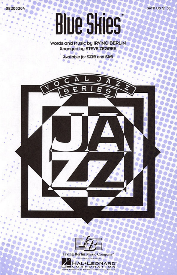 Blue Skies for mixed chorus (SATB)  and instruments  vocal score