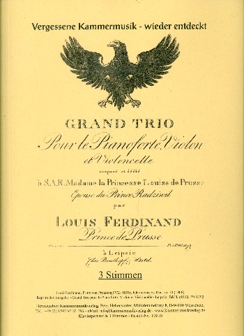 Grand Trio Es-Dur op.10 für Violine,  Violoncello und Klavier  Stimmen,  Faksimile