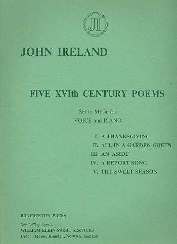 5 Sixteenth Century Poems for voice  and piano  score