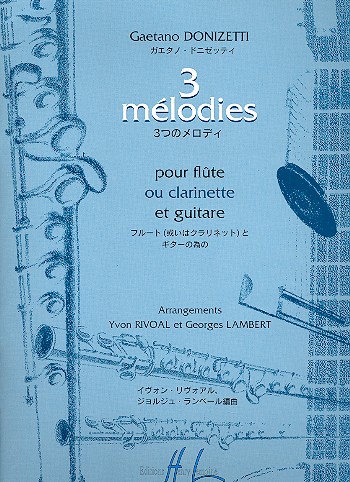 3 Mélodies pour flûte (clarinette) et guitare  partition et parties  