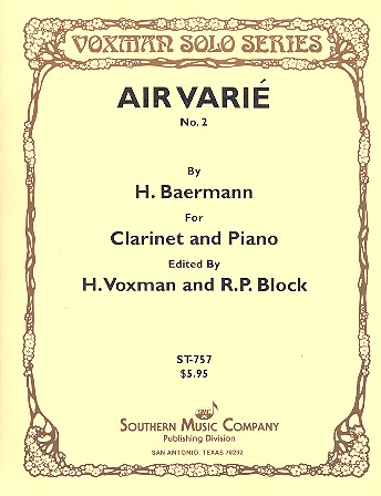 Air varié Nr.2  für Klarinette und Klavier  