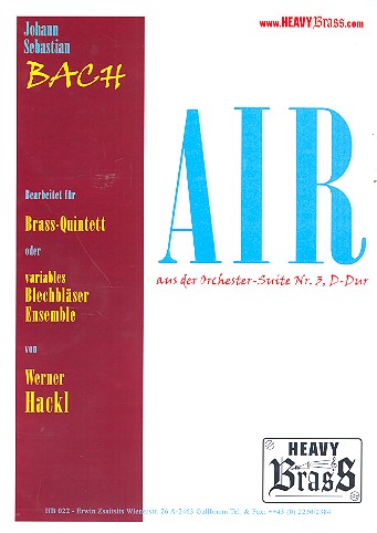 Air aus der Orchestersuite D-Dur Nr.3  für 1-2 Trompeten, Horn, Posaune und Tuba  Partitur und Stimmen