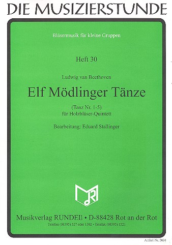 11 Mödlinger Band 1 (Nr.1-5)  für Flöte und 4 Klarinetten  Partitur und Stimmen