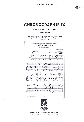 Chronographie IX for alto saxophone&nbsp;&nbsp;and piano&nbsp;&nbsp;second edition