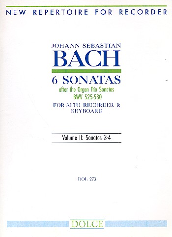 6 Sonatas after the Organ Trio Sonatas BWV525-530 vol.2 (nos.3-4)  for alto recorder and keyboard  