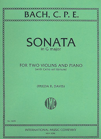 Sonate in G major  for 2 violins and piano (cello ad lib)  parts