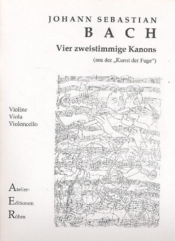 4 zweistimmige Kanons  für Violine, Viola und Violoncello  Stimmen