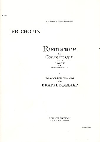 Romance du concerto op.11 pour piano&nbsp;&nbsp;et orchestre pour piano&nbsp;&nbsp;copie d'archive